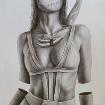 Drawing titled "faceless horror girl" by Vitaly.Arts, Original Artwork, Graphite