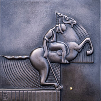 雕塑 标题为“"POLO PLAYER"” 由Vitaly Moiseev, 原创艺术品, 青铜 安装在其他刚性面板上