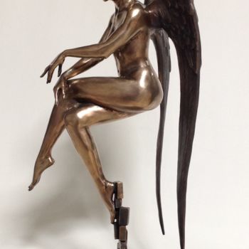 Sculpture titled "flying maiden" by Vitaliy Semenchenko, Original Artwork, Metals
