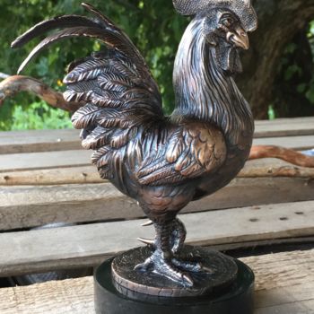 Sculptuur getiteld "rooster" door Vitaliy Semenchenko, Origineel Kunstwerk, Bronzen