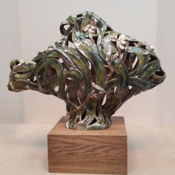 Sculpture titled "кто рыбку съел" by Vitalii Marin, Original Artwork, Metals