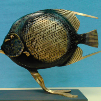 Sculpture intitulée "Fish" par Vitalii Marin, Œuvre d'art originale, Bronze