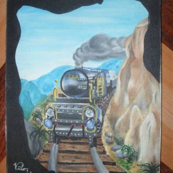 Pintura intitulada "Trem" por Vhsantos Vitin, Obras de arte originais