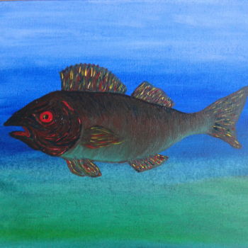 Painting titled "рыба Ули" by Vitalii Musatov, Original Artwork, Oil