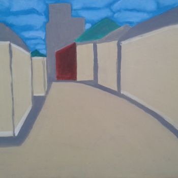 Картина под названием "Картонный переулок" - Виталий Мусатов, Подлинное произведение искусства, Масло
