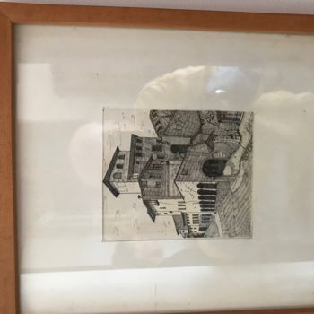 Drawing titled "Borgo medievale" by Vito De Nardis, Original Artwork, Pencil