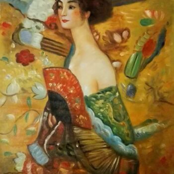 Peinture intitulée "Gustav Klimt Lady w…" par Vito Jaouen, Œuvre d'art originale, Huile