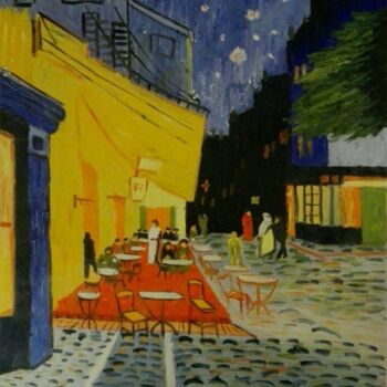Peinture intitulée "Van Gogh Coffee ter…" par Vito Jaouen, Œuvre d'art originale, Huile