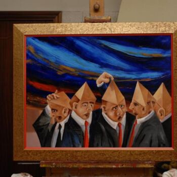 Malerei mit dem Titel "the Politic" von Vito Pastore D'Ostuni, Original-Kunstwerk, Öl