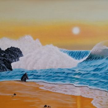 Painting titled "Bay" by Vito Bzhitskiy, Original Artwork, Oil