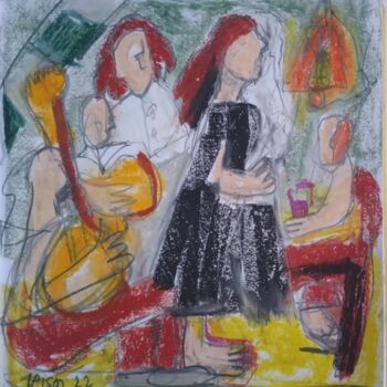 Drawing titled "Fado" by Vitor Pisco, Original Artwork, Pastel