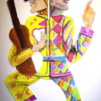 Painting titled "Commedia dell'arte…" by Victor Valente, Original Artwork, Acrylic