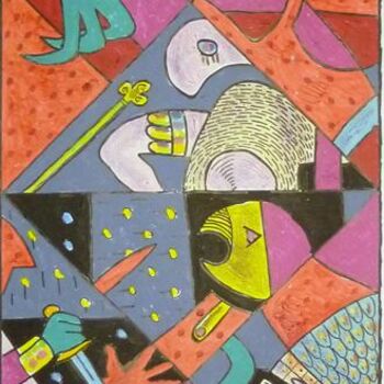 「La Guerre, puzzle I…」というタイトルの絵画 Victor Valenteによって, オリジナルのアートワーク, アクリル
