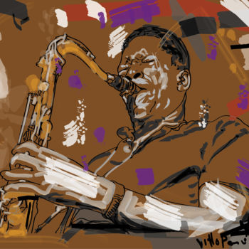 Digital Arts titled "jazz 2" by Vittorio Pagani Garcia, Original Artwork, Digital Painting