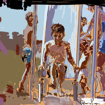 Grafika cyfrowa / sztuka generowana cyfrowo zatytułowany „tobogan” autorstwa Vittorio Pagani Garcia, Oryginalna praca, Malar…