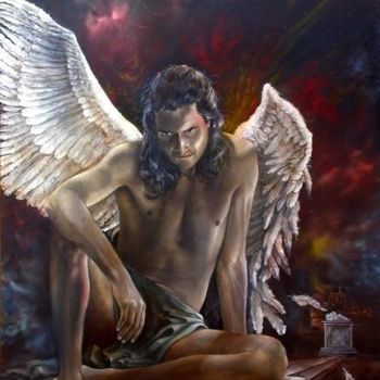 Painting titled "l'ultimo angelo" by Vittorio Murru, Original Artwork
