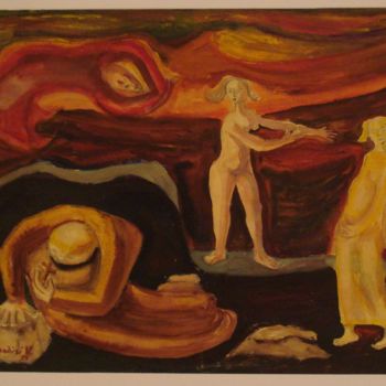 제목이 "Tentazione, 1955"인 미술작품 Vittorio Paradisi로, 원작, 수채화