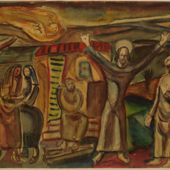 Malarstwo zatytułowany „Passo evangelico, 1…” autorstwa Vittorio Paradisi, Oryginalna praca, Akwarela