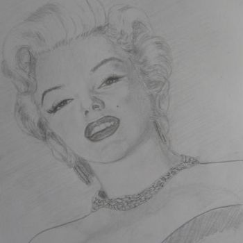 Drawing titled "Marilyn Monroe" by Nadia Iglesia, Original Artwork