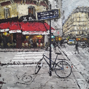 Malarstwo zatytułowany „Cityscape. Street o…” autorstwa Alex Ziev, Oryginalna praca, Akryl