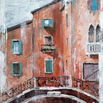 「Sunny day in Venice」というタイトルの絵画 Alex Zievによって, オリジナルのアートワーク, アクリル