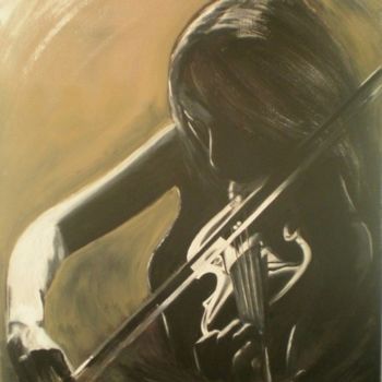 Painting titled "violoniste" by Vivart, Original Artwork, Oil