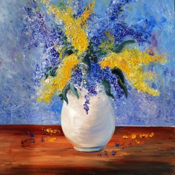 Painting titled "Bouquet de printemps" by Viviane Farrugia, Original Artwork, Acrylic