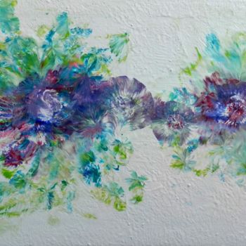 Peinture intitulée "abstraction-florale…" par Viviane Farrugia, Œuvre d'art originale, Acrylique