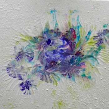 Painting titled "abstraction-florale…" by Viviane Farrugia, Original Artwork, Acrylic