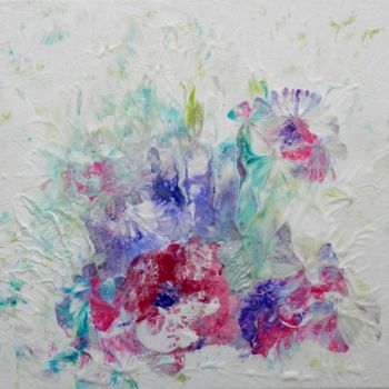 Ζωγραφική με τίτλο "abstraction-florale…" από Viviane Farrugia, Αυθεντικά έργα τέχνης, Ακρυλικό