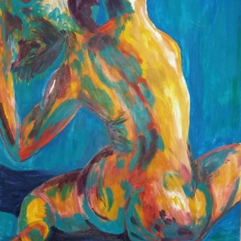 Pintura titulada "mujer de espalda" por Viviana Vasquez Vega, Obra de arte original, Oleo