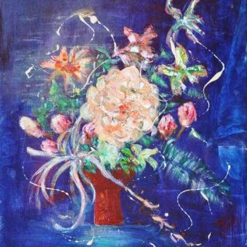 Peinture intitulée "composition florale…" par Viba, Œuvre d'art originale
