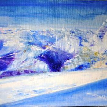 Pintura intitulada "glacier de la Girose" por Viba, Obras de arte originais