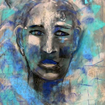 Ζωγραφική με τίτλο "L'homme bleu" από Viba, Αυθεντικά έργα τέχνης