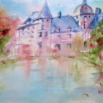 Schilderij getiteld "Le chateau" door Viba, Origineel Kunstwerk