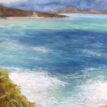 Painting titled "Ecume sur la costa-…" by Viba, Original Artwork, Pastel