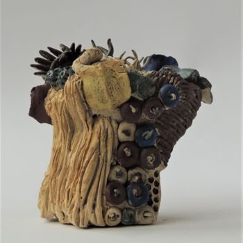 Sculpture intitulée "Petits coraux fleur…" par Viviane Thelen, Œuvre d'art originale, Céramique