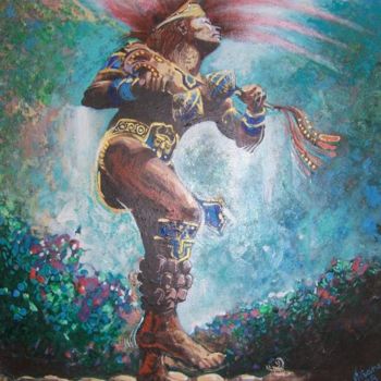 Painting titled "Chichimeca, Scorpio…" by Viviano, Original Artwork, Oil