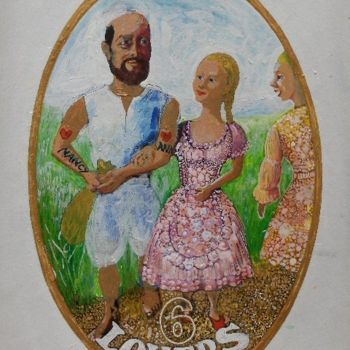 Pittura intitolato "The lovers" da Viviano, Opera d'arte originale