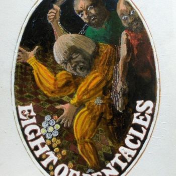 Pintura titulada "Eight of Pentacles" por Viviano, Obra de arte original