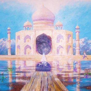Pittura intitolato "Taj Mahal." da Viviano, Opera d'arte originale, Olio