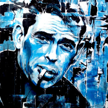 Painting titled "Jacques Brel" by Vivien Leseur, Original Artwork, Acrylic