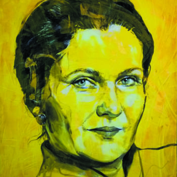 Painting titled "Simone Veil" by Vivien Leseur, Original Artwork, Acrylic