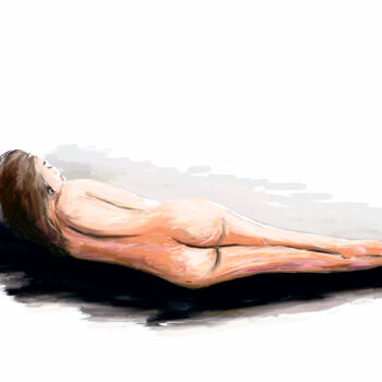 Naked girl lying on the floor