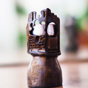 Скульптура под названием "Wooden candlestick.…" - Anton Vivchar, Подлинное произведение искусства, Дерево