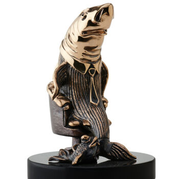 Escultura intitulada "Shark of business" por Vizuri, Obras de arte originais, Bronze