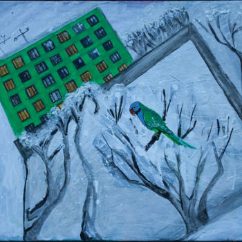 Painting titled "escape-or-green-par…" by Elena Maryashina, Original Artwork, Acrylic