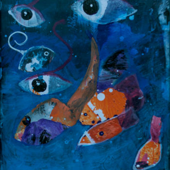 Pintura intitulada "fishes.jpg" por Elena Maryashina, Obras de arte originais, Acrílico