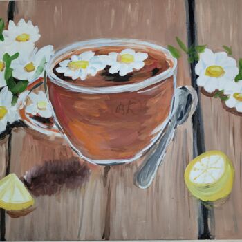 Картина под названием "Чаепитие, на холсте…" - Vkavtor, Подлинное произведение искусства, Акрил