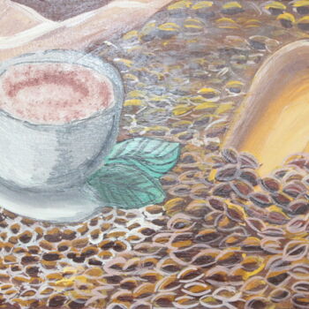 Картина под названием "Кофе, на холсте 20х…" - Vkavtor, Подлинное произведение искусства, Акрил
